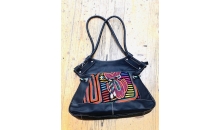 Kuna & Leather Appliques Tote shoulder straps