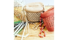 Hand woven Mini Oval with lid beaded strap